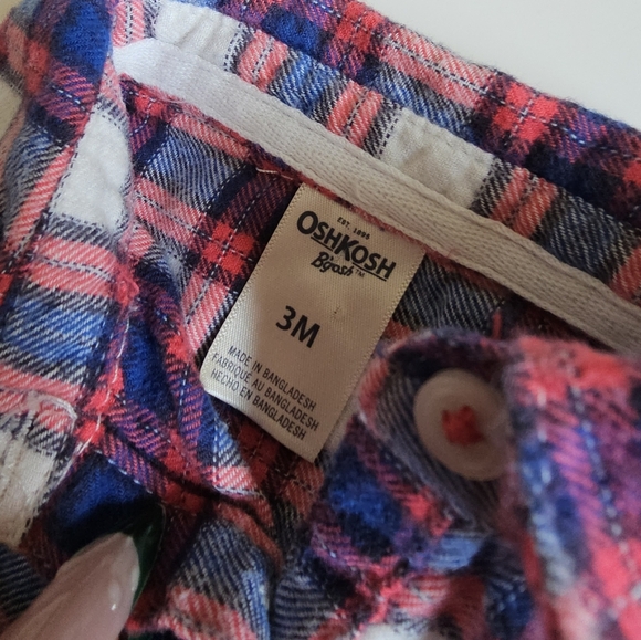 OshKosh B'gosh 3m Blue and Red Button Down Shirt - Picture 2 of 4